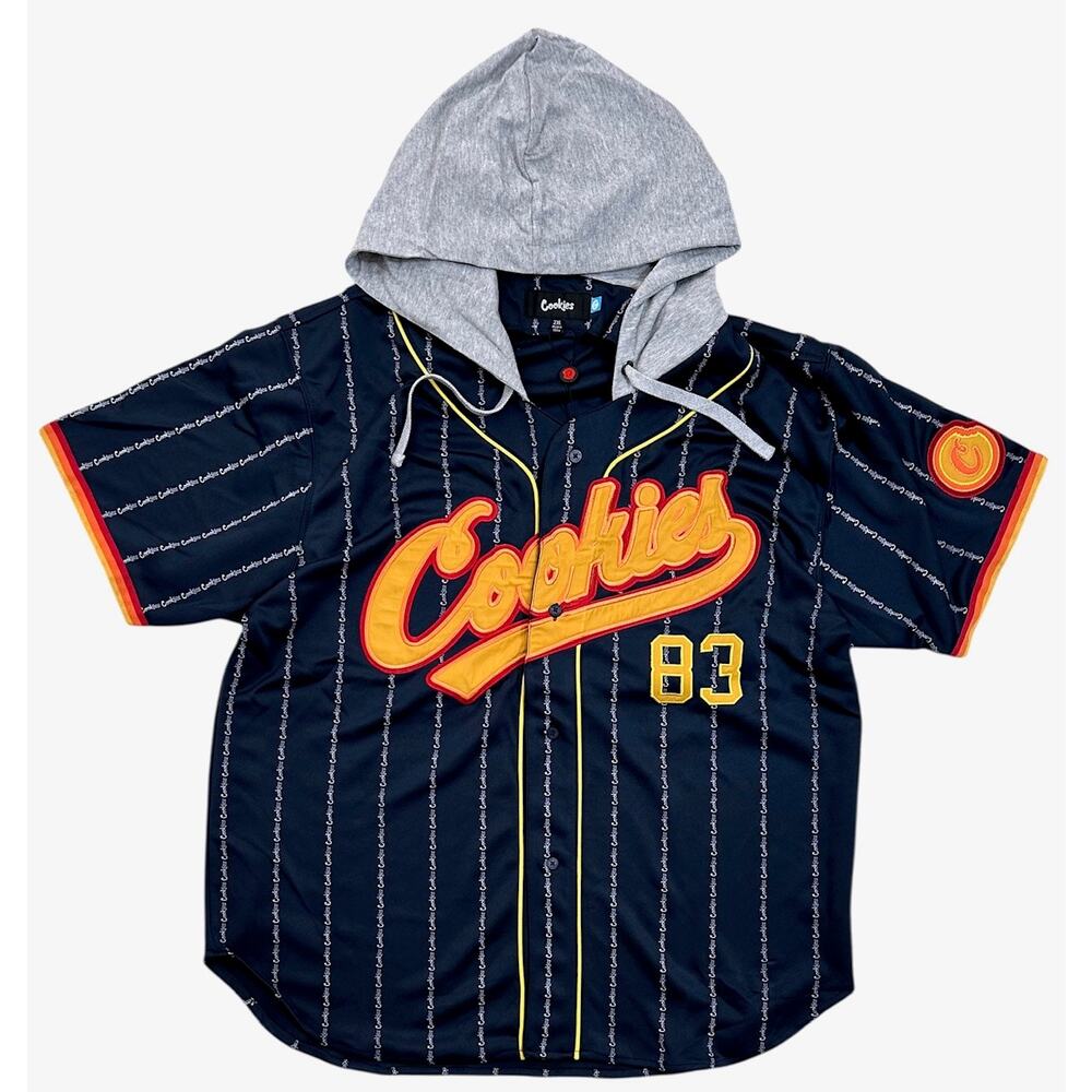 Cookies SF Clothing Mens Puttin In Work Embroidered Hooded Baseball Jersey Shirt